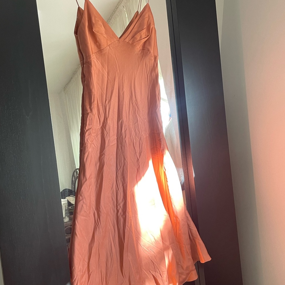 Zimmermann peach silk midi dress